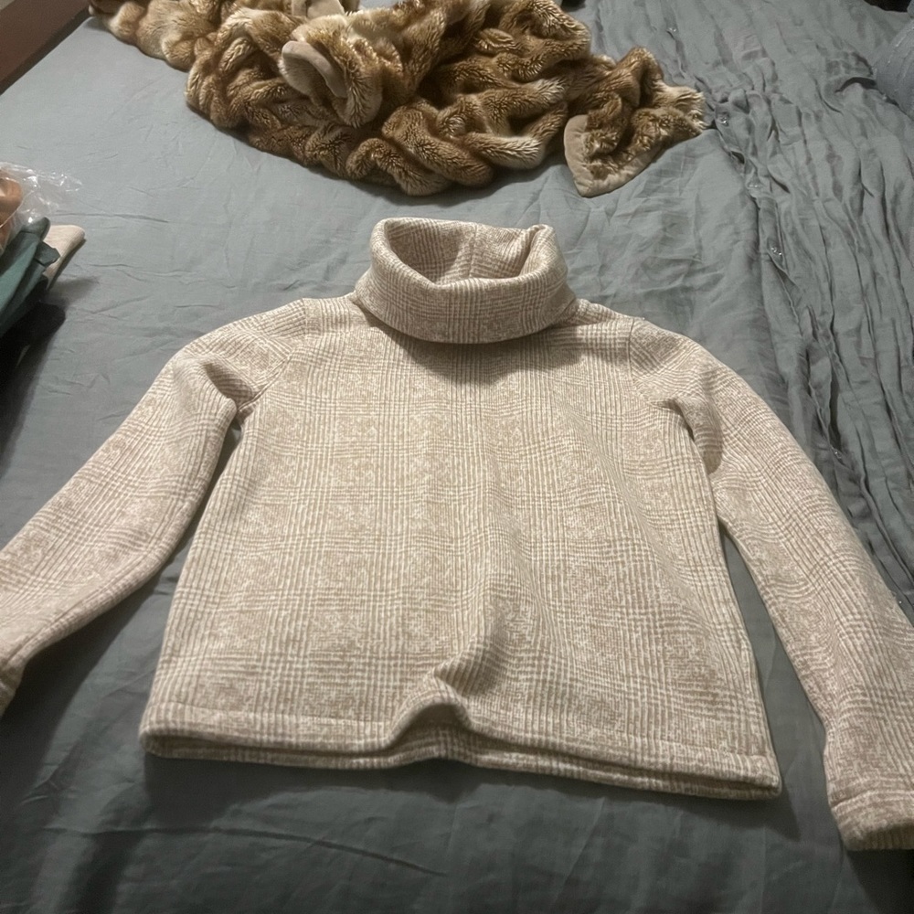 J crew cream brushed fleece sweater
